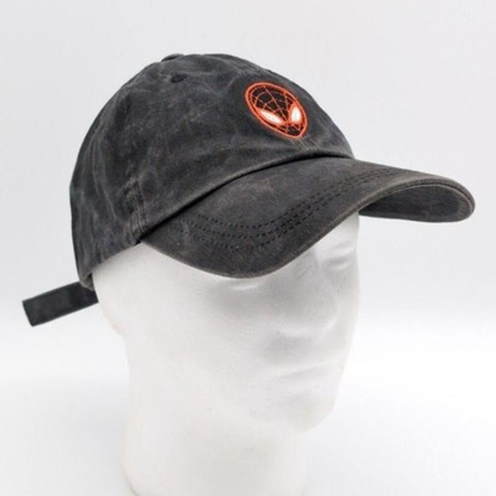 Spider Man Hat Mens One Size Miles Morales Black Cap Strap Back